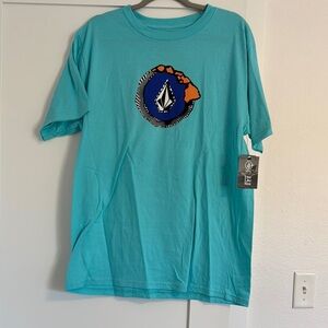 Volcom Turquoise and Orange Graphic Tee